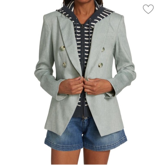 NWT $258 Veronica Beard Munno Hoodie Dickey Jacket Insert Navy/ivory striped - Picture 4 of 12